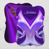 パープル フラワー レインボー ドリームズ 招待状 (正面/裏面)