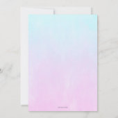 パープル フラワー レインボー ユニコーン 誕生日パーティー ガール 招待状 (裏面)