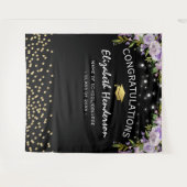 パープル フラワー 卒業写真 背景 タペストリー (正面(横))