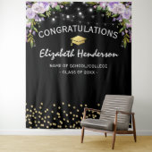 パープル フラワー 卒業写真 背景 タペストリー (インサイチュ)