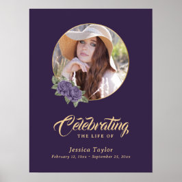 パープル フラワー 追悼  葬儀 フォト ウェルカム サイン