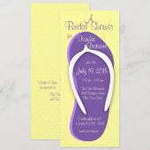 パープル フリップ フロップ ブライダル シャワー 招待状 (正面/裏面)