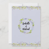 パープル フローラルエンゲージメントパーティー 招待状 (裏面)