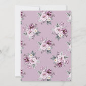 パープル フローラル アナンド カラージ プンジャビ シーク教 結婚式 招待状 (裏面)