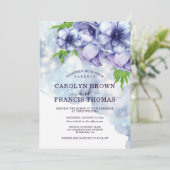 パープル フローラル アネモネ ウェディング 招待状 (スタンド正面)
