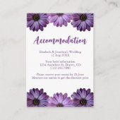 パープル フローラル ウェディング アコモデーション エンクロージャーカード (正面)