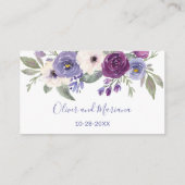 パープル フローラル ウェディング ウェブサイト エンクロージャーカード (裏面)