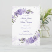 パープル フローラル ウェディング セーブザデート (スタンド正面)