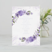 パープル フローラル ウェディング フォイル ディテール カード (立ち正面)