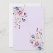 パープル フローラル エレガント ワイルドフラワー ブライダル ランチョン 招待状 (裏面)