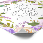 パープル フローラル カリグラフィー シークレット  ingredient 引用 ポスター (角)