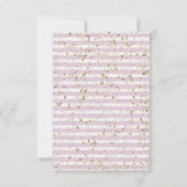 パープル フローラル シャンパン ゴールドの結婚式の披露宴 招待状 (裏面)