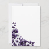 パープル フローラル セーブ・ザ・デート 招待状 (裏面)