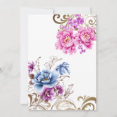 パープル フローラル デライト 結婚式招待状カード 招待状 (裏面)