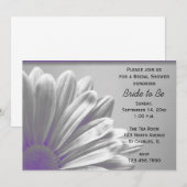 パープル フローラル ハイライト ブライダル シャワー 招待状 (正面/裏面)