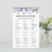 パープル フローラル ブライズシャワー　あなたの財布の中は？ (スタンド正面)