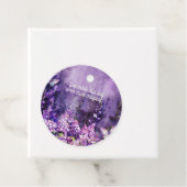 パープル フローラル ブライダル シャワー スティッカー フェイバータグ (インサイチュ)