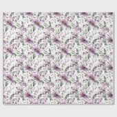 パープル フローラル ブライダル シャワー 誕生日 彼女の結婚式 ラッピングペーパー (フラット)