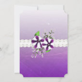 パープル フローラル ペチュニア ラッセルのウェディング 招待状 (裏面)