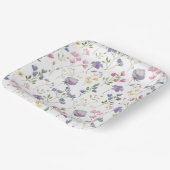 パープル フローラル ペーパープレート (傾斜あり)