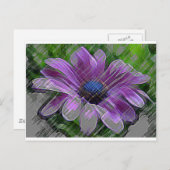 パープル フローラル ポストカード (正面/裏面)