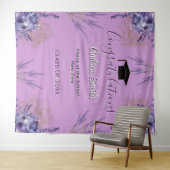 パープル フローラル ラベンダー ガーリー グラデーション フォト バックドロップ タペストリー (インサイチュ(横))