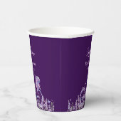 パープル フローラル ラベンダー 自転車 ベイビーシャワー 紙コップ (右)