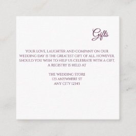 パープル フローラル リング ウェディング ギフト 同封カード エンクロージャーカード