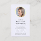 パープル フローラル ヴィンテージ キー 不動産エージェントの写真 名刺 (裏面)