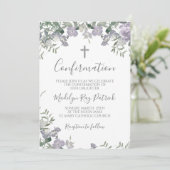 パープル フローラル 確認 招待状 (スタンド正面)