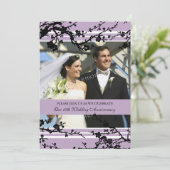 パープル フローラル 10周年パーティー招待状 招待状 (スタンド正面)