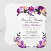 パープル ブライダルシャワー ブランチ 招待状 B (正面/裏面)