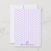 パープル&ブラウンフローラデザインベビーシャワーRSVP 出欠カード (裏面)