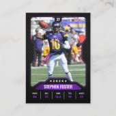 パープル＆ブラックのサッカートレーディングカード選手写真 コーリングカード (正面)