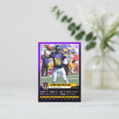 パープル＆ブラックのサッカートレーディングカード選手写真 コーリングカード (スタンド正面)