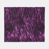 パープル&ブラックグラデーショングラムグリッタータイガーストライプズ フリースブランケット (正面(横))
