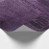 パープル&ブラックグランジヴィンテージ動揺して新聞 ラッピングペーパー (角)