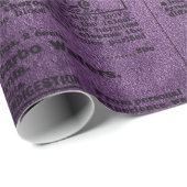 パープル&ブラックグランジヴィンテージ動揺して新聞 ラッピングペーパー (ロールコーナー)