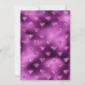 パープル&ブラックグリッターダイヤモンド21歳の誕生日 招待状 (裏面)