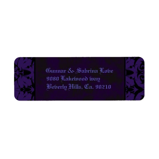 パープル&ブラックゴシックレース結婚ズ ラベル (正面)
