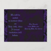 パープル&ブラックゴシックレース結婚ズ 案内ポストカード (裏面)