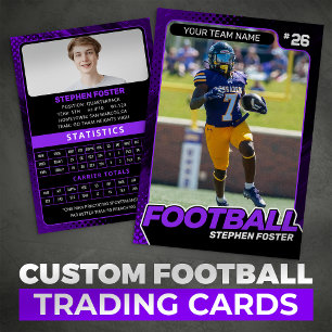 パープル&ブラックサッカーのトレーディングカードカスタムプレーヤー コーリングカード