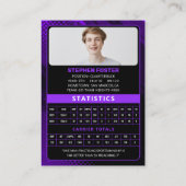 パープル&ブラックサッカーのトレーディングカードカスタムプレーヤー コーリングカード (裏面)