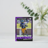 パープル&ブラックサッカーのトレーディングカードカスタムプレーヤー コーリングカード (スタンド正面)