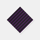パープル&ブラックストライプハローウィンパーティ スタンダードカクテルナプキン (角)