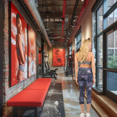 パープル&ブラックデニムパッチワークカスタム文字&ロゴ カプリレギンス