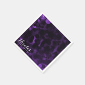 パープル&ブラックドッモダンツシックパーティーシカスタムック スタンダードカクテルナプキン (角)
