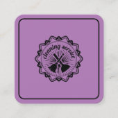 パープル&ブラックハウスキーパーハウスクリーニングサービス スクエア名刺 (正面)