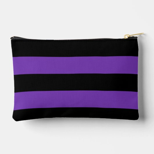 パープル&ブラックハロウィンストライププリントカットソーバッグ アクセサリーポーチ (裏面)