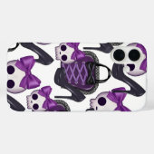パープル&ブラックハロウィーンハイヒール財布&スカル Case-Mate iPhoneケース (裏面 (横))